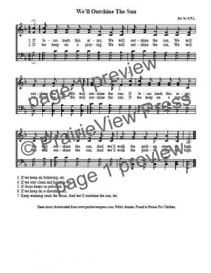 Song: We'll Outshine The Sun