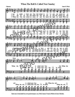 Song: When The Roll Is Called Next Sunday