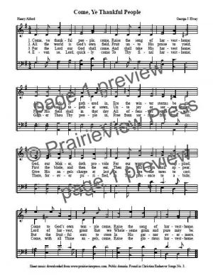 Song: Come Ye Thankful People