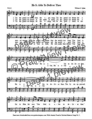 Song: He Is Able To Deliver Thee