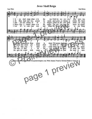 Song: Jesus Shall Reign Wherever The Sun