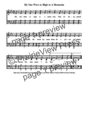 Song: My Sins Were As High As A Mountain