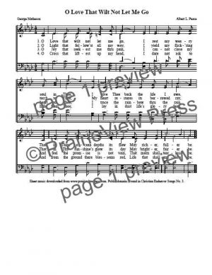 Song: Oh Love That Wilt Not Let Me Go