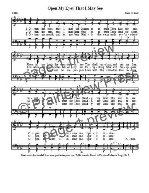 Song: Open My Eyes That I May See