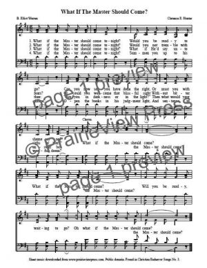 Song: What If the Master Should Come