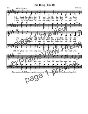 Song: One Thing I Can Do