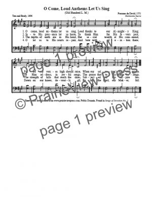 Song: Oh Come Loud Anthems Let us Sing