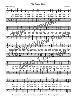 Song: We Praise Thee