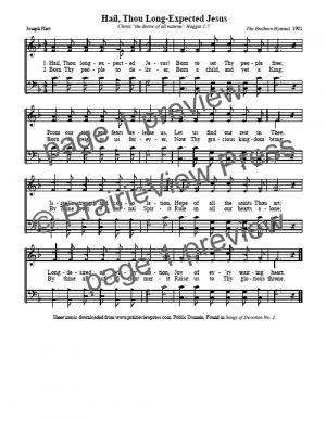 Song: Hail Thou Long Expected Jesus