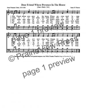 Song: Dear Friend Whose Presence In The House