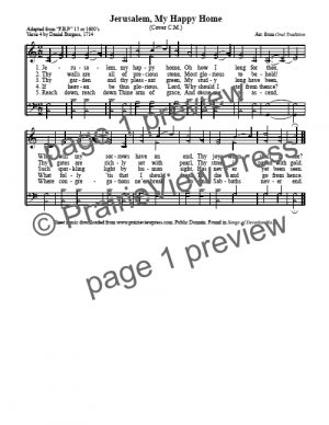 Song: Jerusalem My Happy Home