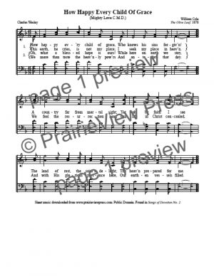 Song: How Happy Every Child Of Grace