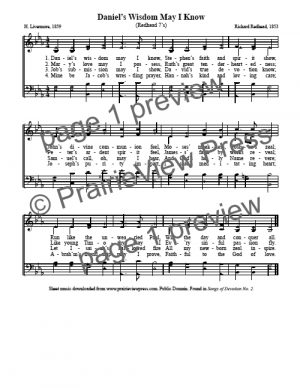 Song: Daniel's Wisdom May I Know