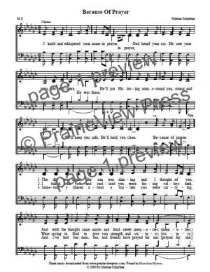 Song: Because Of Prayer