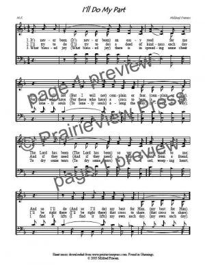 Song: I'll Do My Part