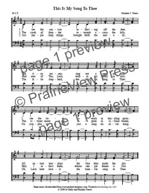 Song: This My Song To Thee