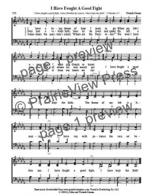 Song: I Have Fought A Good Fight