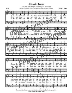 Song: A Serenity Prayer