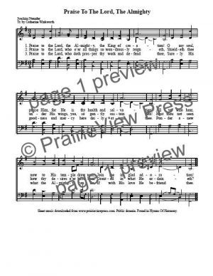 Song: Praise to the Lord the Almighty