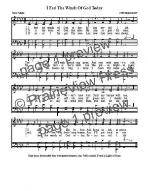 Song: I Feel The Winds Of God Today