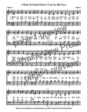 Song: I Want To Stand Where I Can See His Face