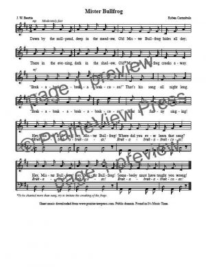 Song: Mister Bullfrog