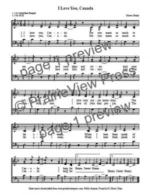 Song: I Love You Canada