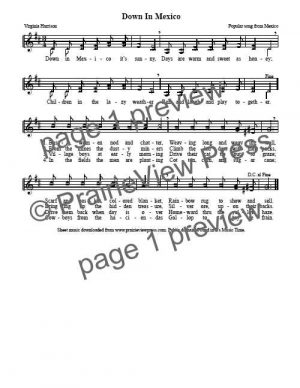 Song: Down In Mexico