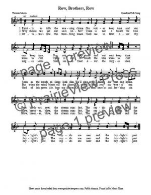 Song: Row Brothers Row