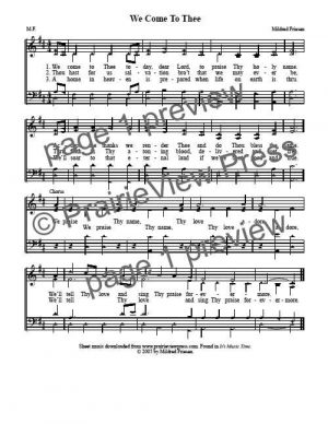 Song: We Come To Thee