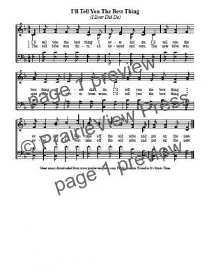 Song: I'll Tell You The Best Thing I Ever Did Do