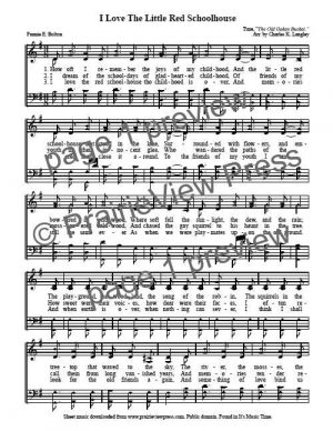 Song: I Love The Little Red Schoolhouse