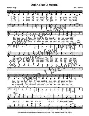 Song: Only A Beam Of Sunshine