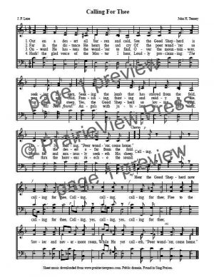 Song: Calling For Thee