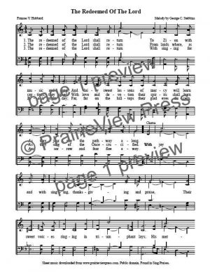 Song: The Redeemed Of The Lord