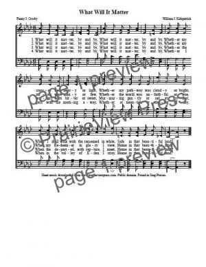 Song: What Will It Matter