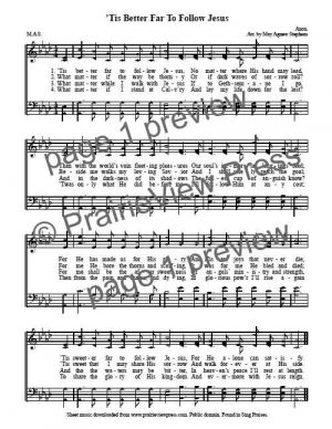 Song: Tis Better Far To Follow Jesus