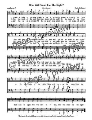 Song: Who Will Stand For The Right