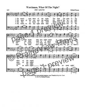 Song: Watchman, What Of The Night?