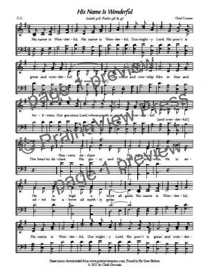 Song: His Name Is Wonderful