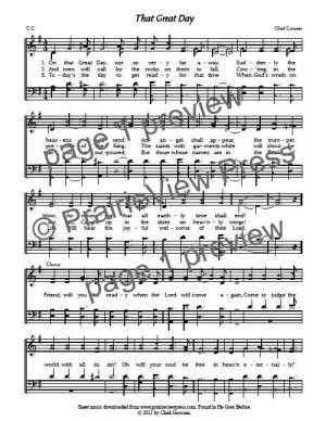 Song: That Great Day