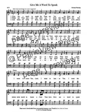 Song: Give Me A Word To Speak