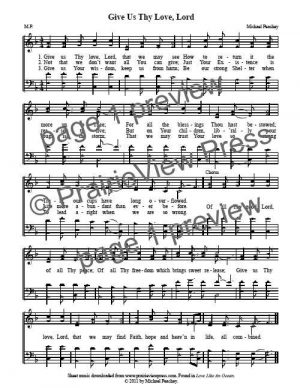 Song: Give Us Thy Love Lord