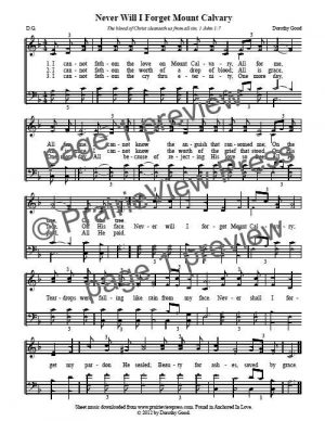 Song: Never Will I Forget Mount Calvary