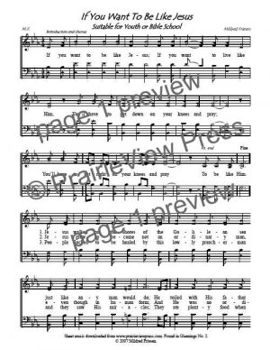 Song: If You Want To Be Like Jesus