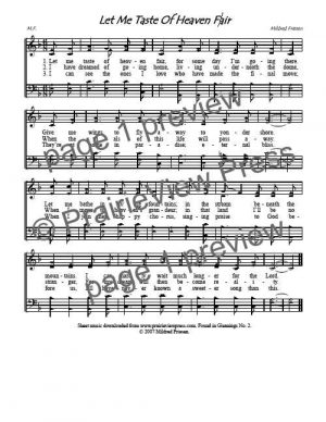 Song: Let Me Taste Of Heaven Fair
