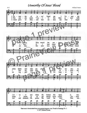 Song: Unworthy Of Jesus' Blood