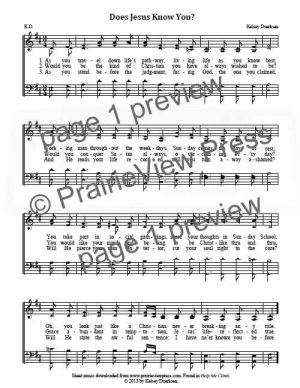 Song: Does Jesus Know You