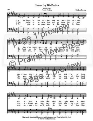 Song: Unworthy We Praise