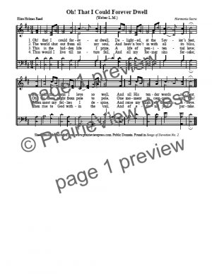 Song: Oh That I Could Forever Dwell